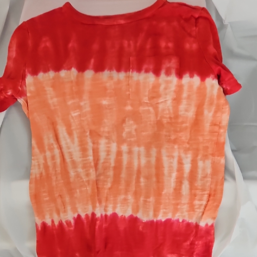 Lands' End Red and Orange Tie-Dye Kids Tee